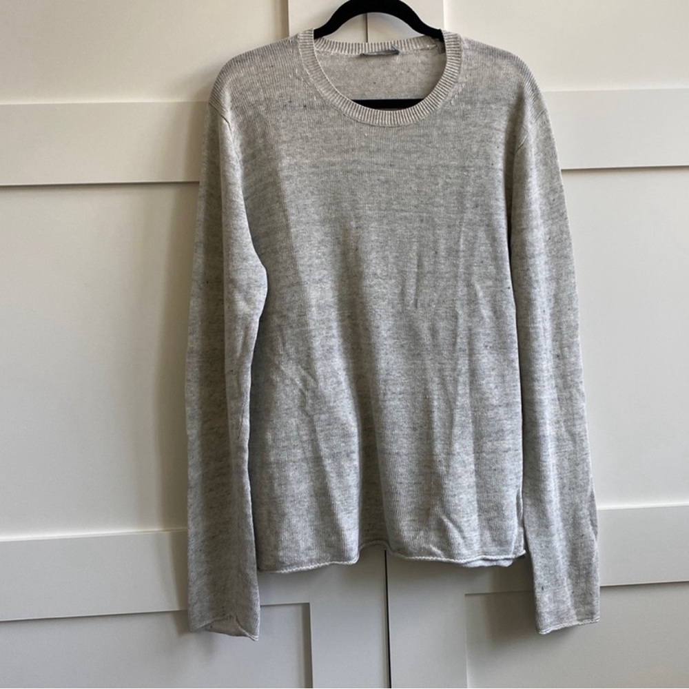 Vince linen extra long sleeve crew